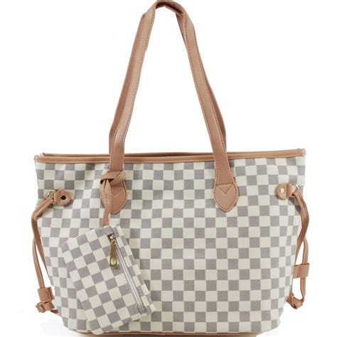 louis vuitton white checkered purse dupe|authentic louis vuitton bag identification.